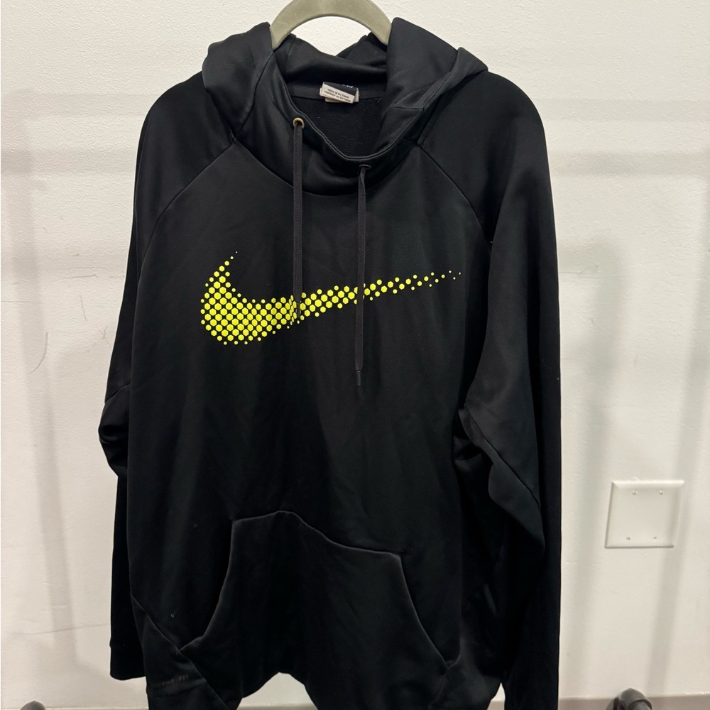 Nike Black Hoodie with Yellow Logo